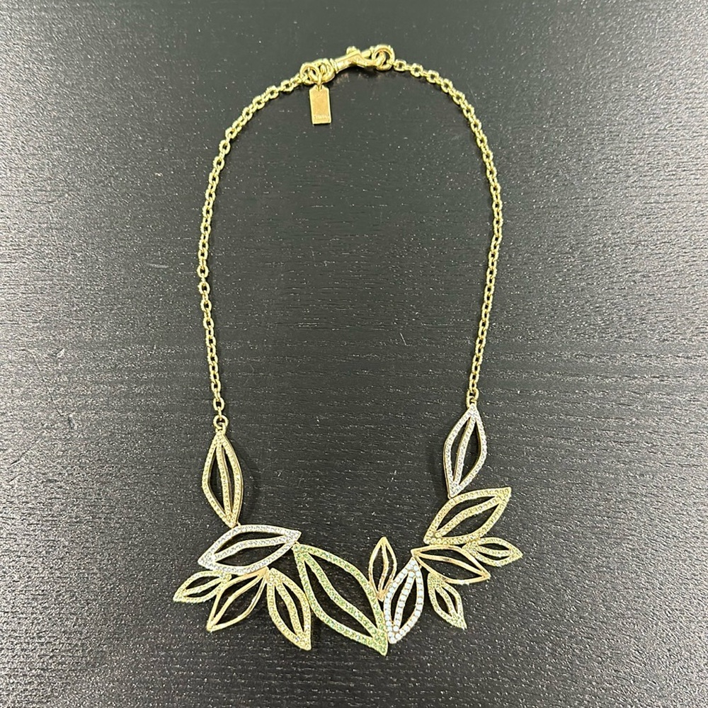 Coach Leaf Statement Necklace - Picture 1 of 8